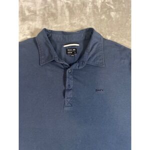 RVCA Polo Shirt Mens Large Navy Blue Minimal Logo Short Sleeve Skate Surf Casual